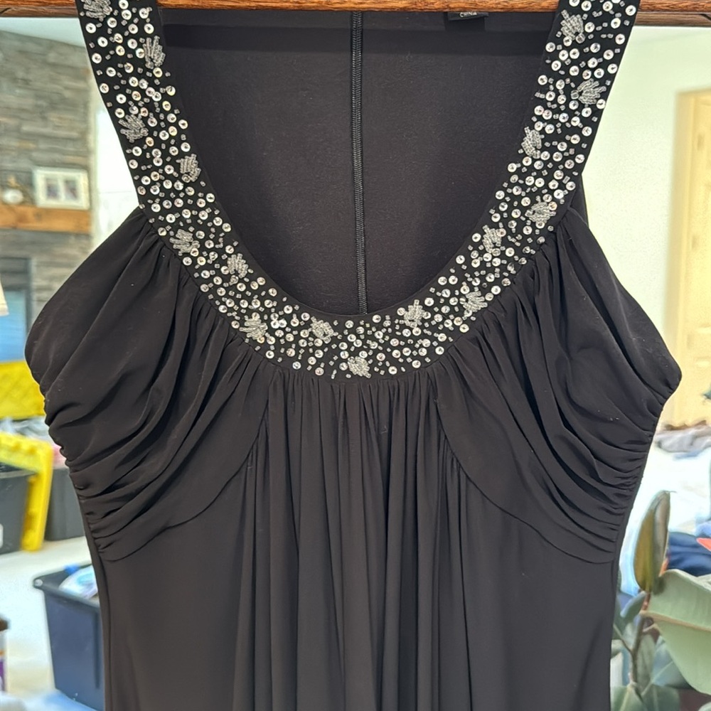 JS Boutique black beaded collar dress, 8P